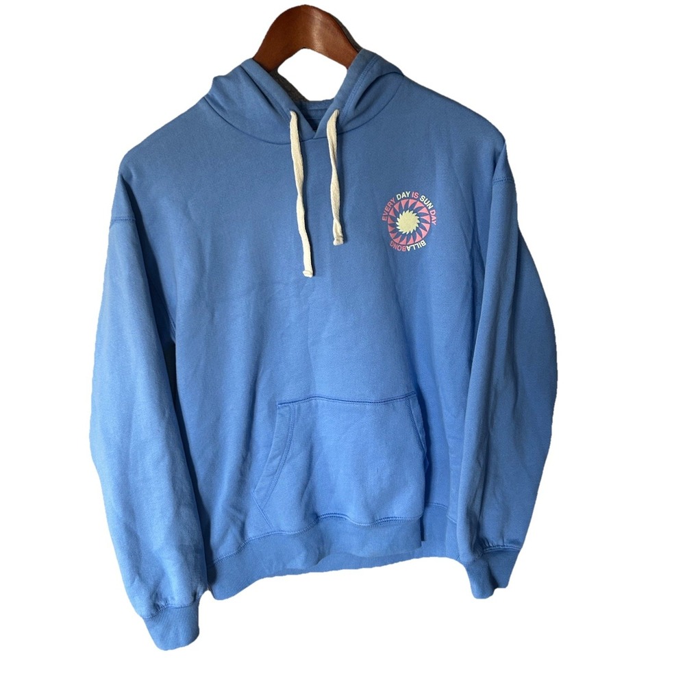 Billabong Light Blue Pullover Hoodie with Small Sun Graphic
